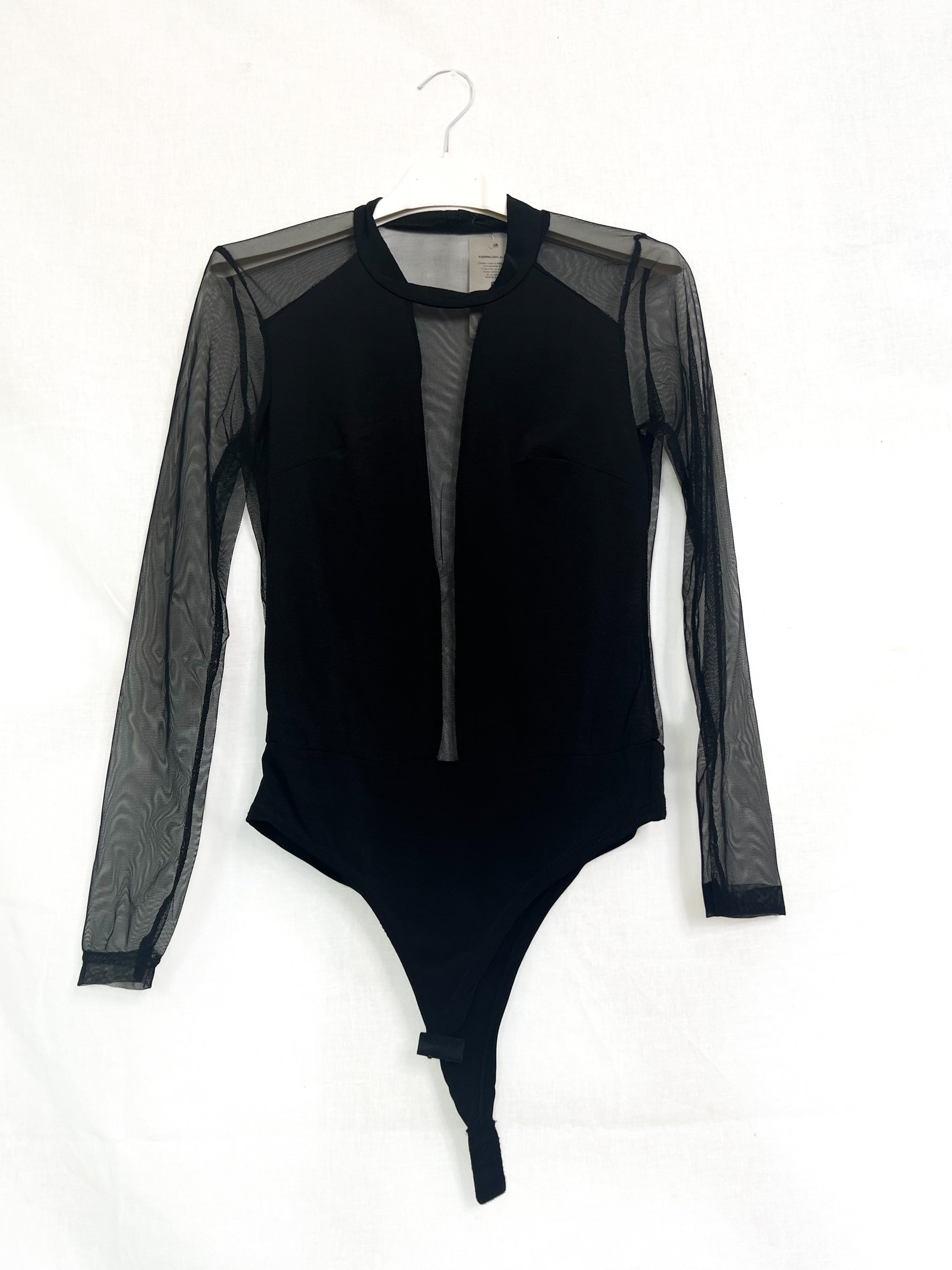 Body sexy velato nero sadamoda