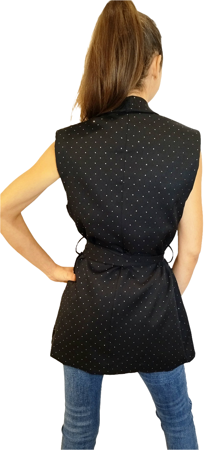 GILET LUNGO CON GLITTER