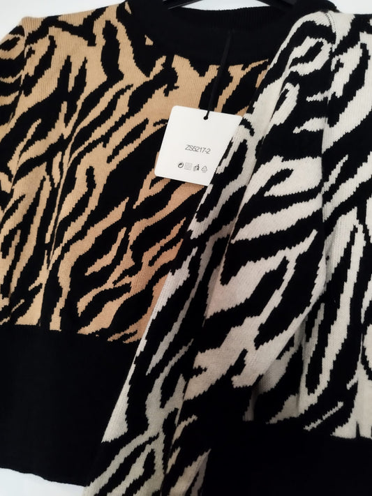 Maglioncino animalier aderente abbigliamento donna sadamoda.