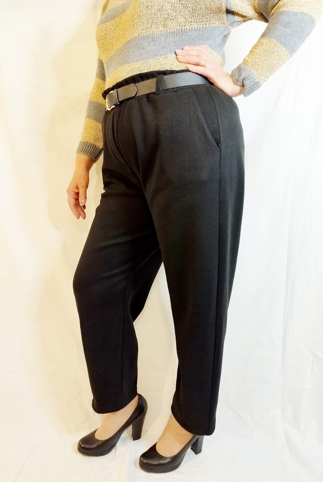 Pantalone over size nero sadamoda abbigliamento.