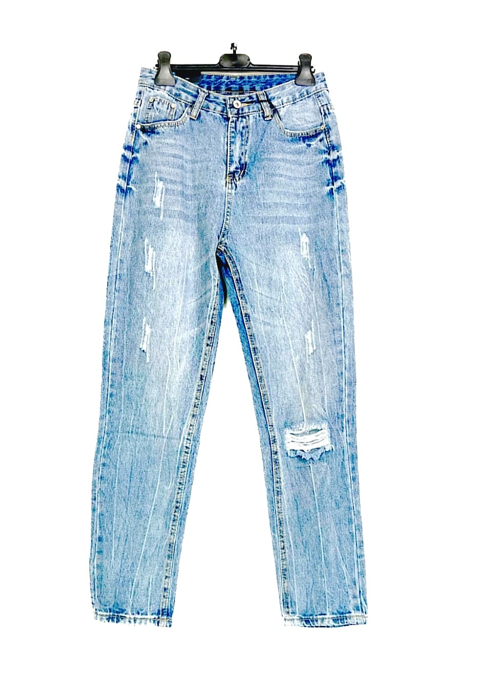 Jeans chiaro vita alta donna sadamoda