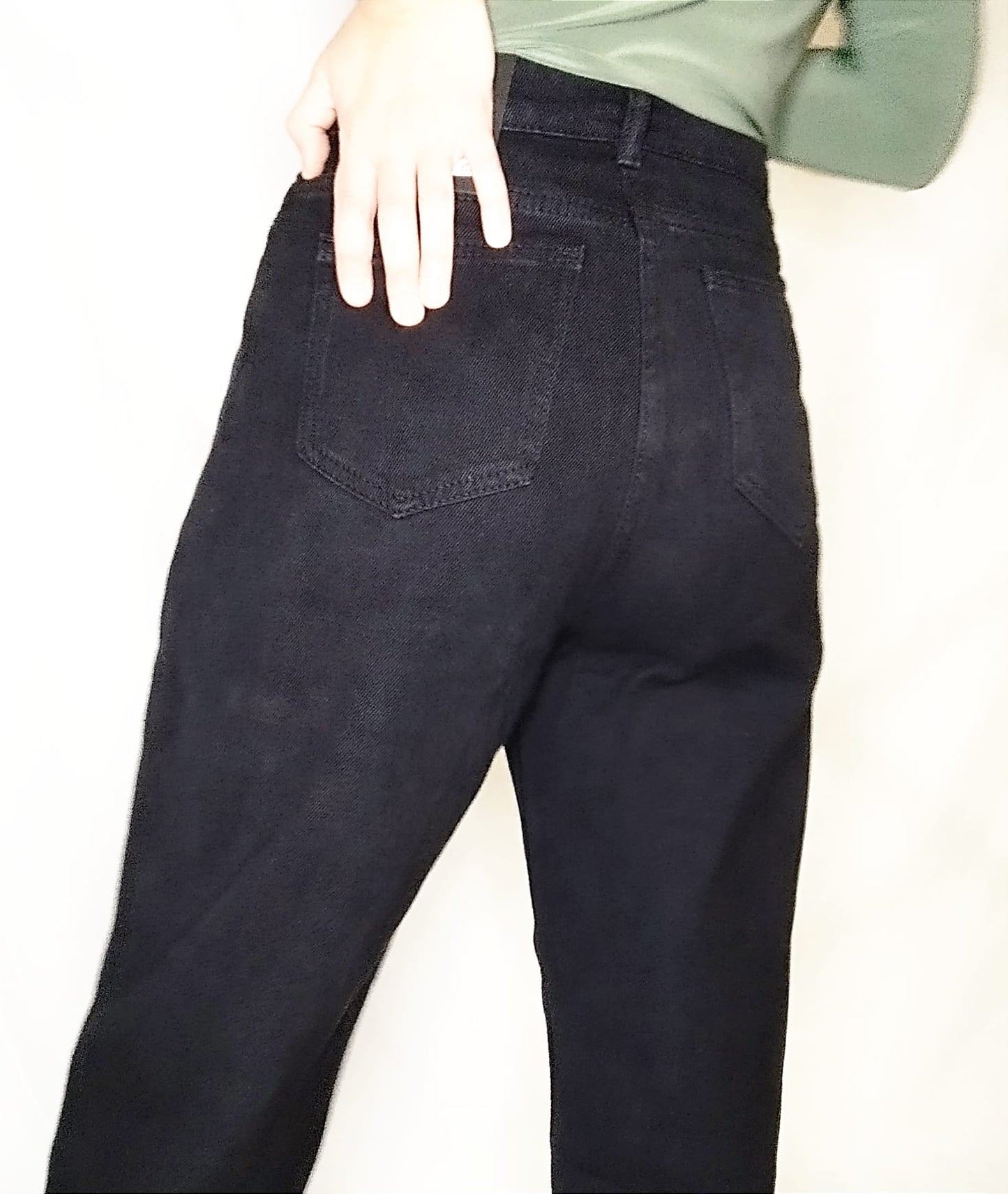 Jeans nero largo donna sadamoda.